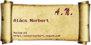 Alács Norbert névjegykártya