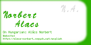 norbert alacs business card