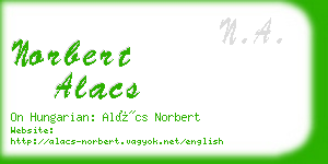 norbert alacs business card